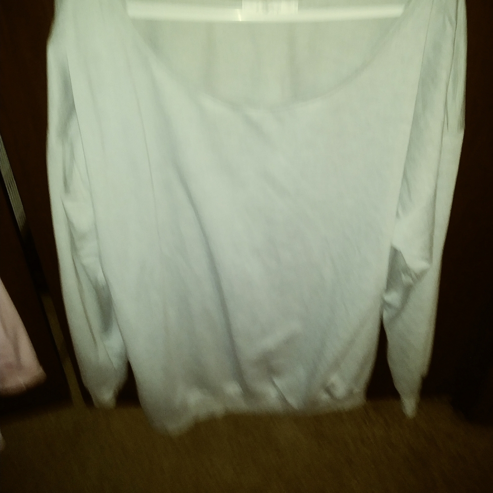 Pink or gray long sleeve off shoulder sweat shirts